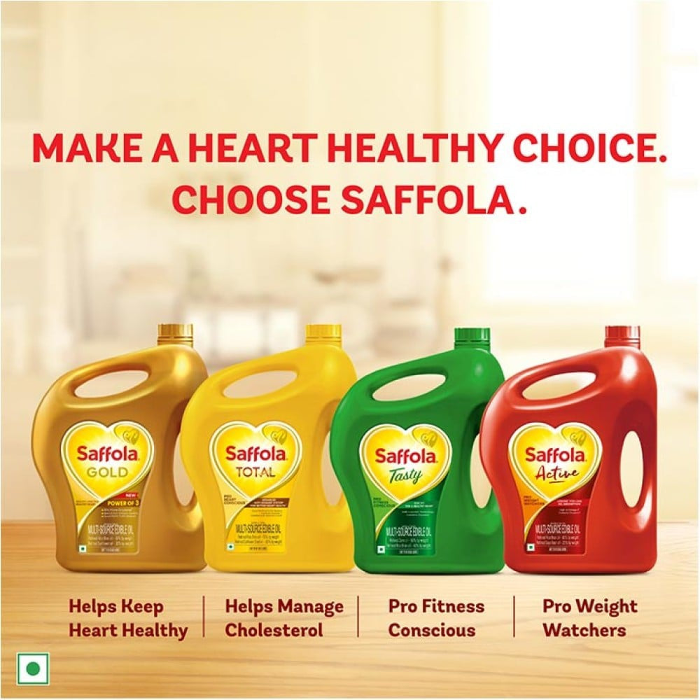Saffola Gold Power of 3 Refined Blended Cooking Oil : 3 ltr