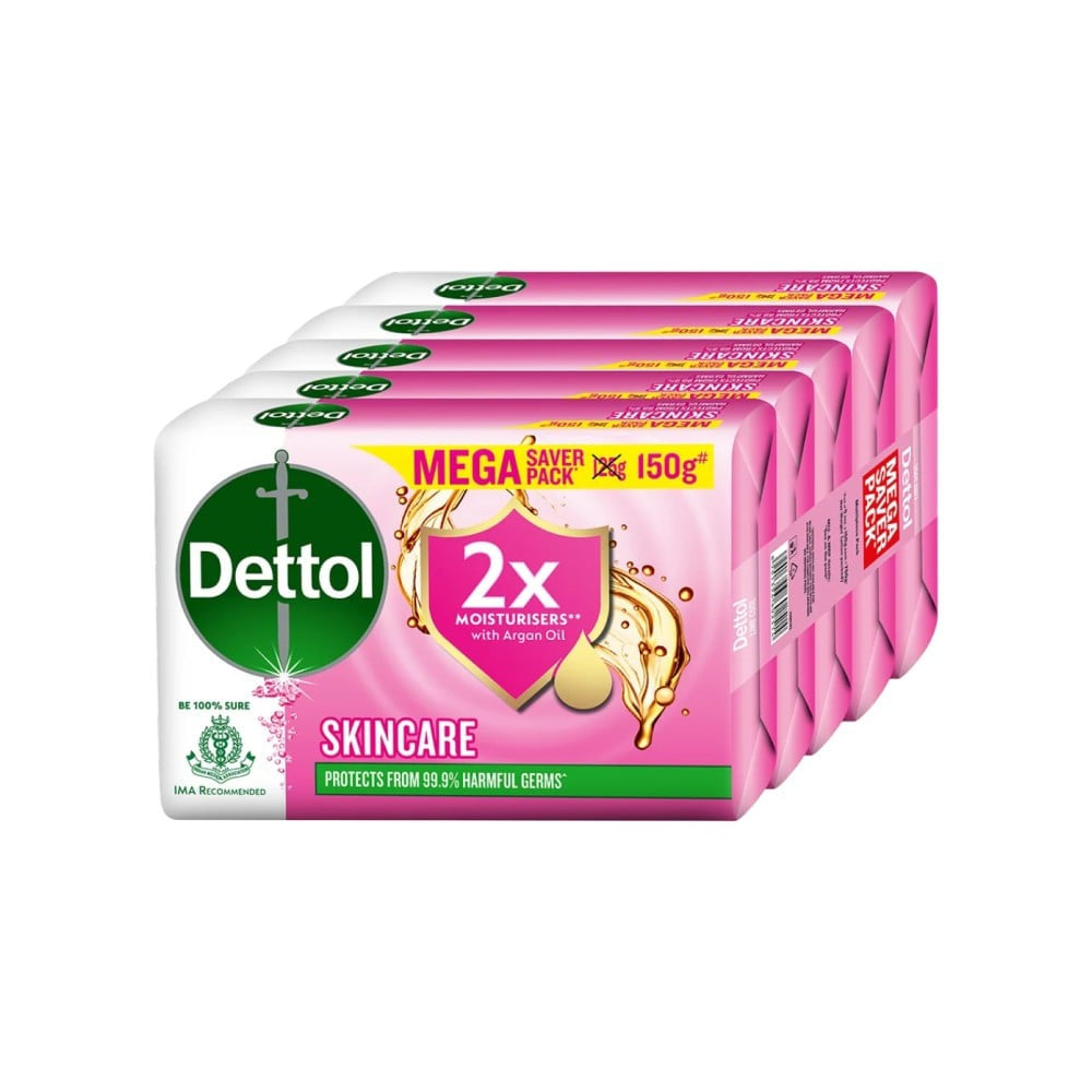 Dettol Skincare Moisturizing Beauty Bathing Bar With Argan Oil : 5 x 150 g
