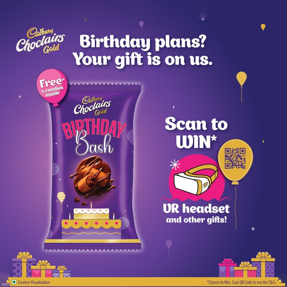 Cadbury Choclairs Gold Candy - Pack of 2 : 2 x 546 g (105 x 5.2 g)