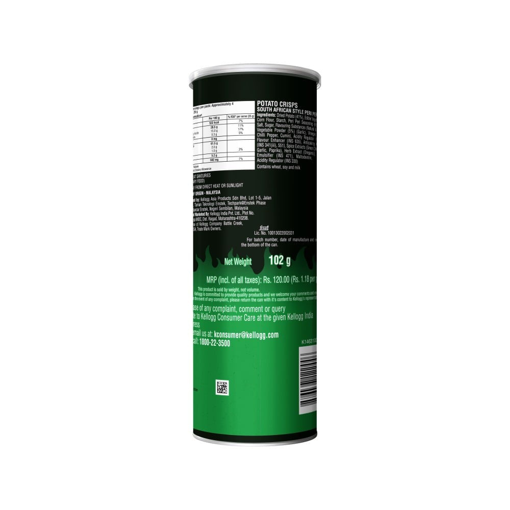 Pringles South African Peri Peri Chips - Pack of 2 : 2 x 102 g