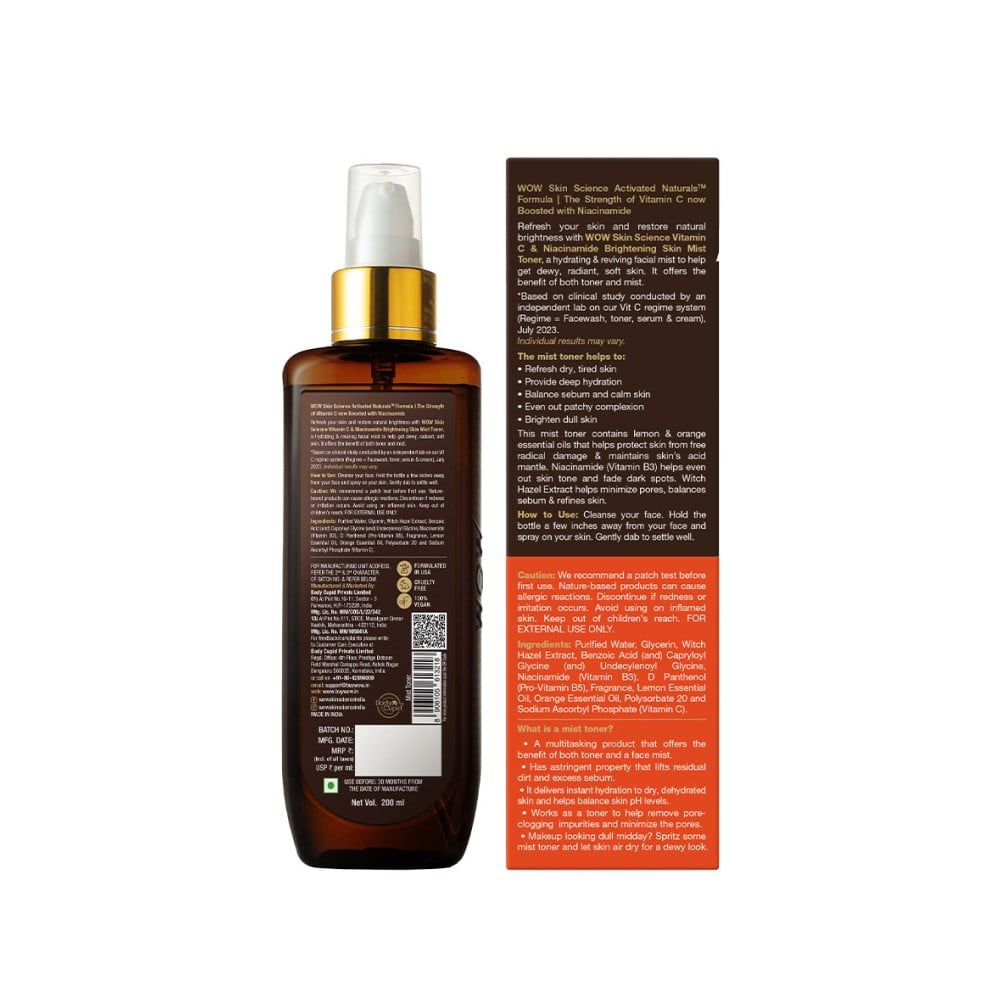 Wow Skin Science Vitamin C Skin Mist Toner : 200 ml