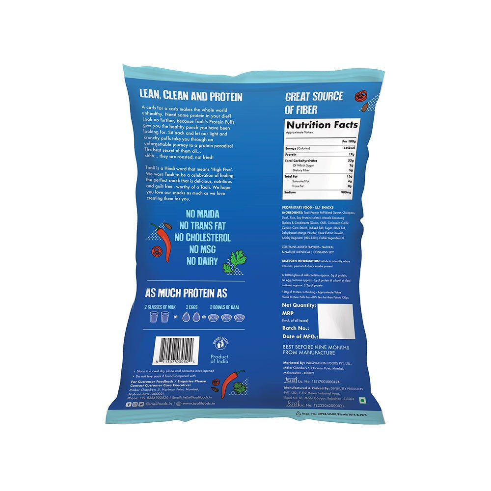 Taali Masala Mania Protein Puffs : 60 g