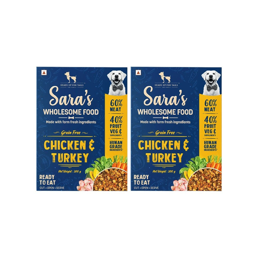 HUFT Sara's Wholesome Chicken & Turkey Dog Food - Pack of 2 : 2 x 300 g