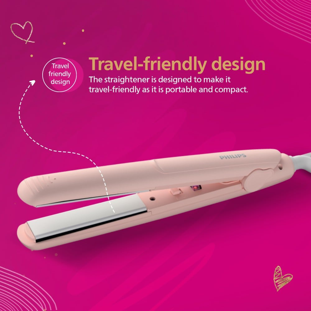 Philips BHS286/00 Style On the Go Hair Straightener (Peach, 31-33 W) : 1 unit