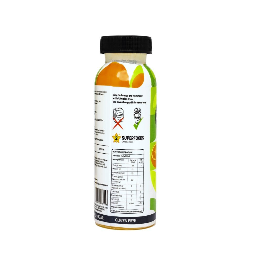 Utopian Orange D-Lite Juice With Honey : 200 ml
