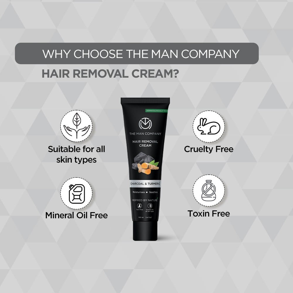 The Man Company Men's Hair Removal Cream (Charcoal & Turmeric) : 100 ml