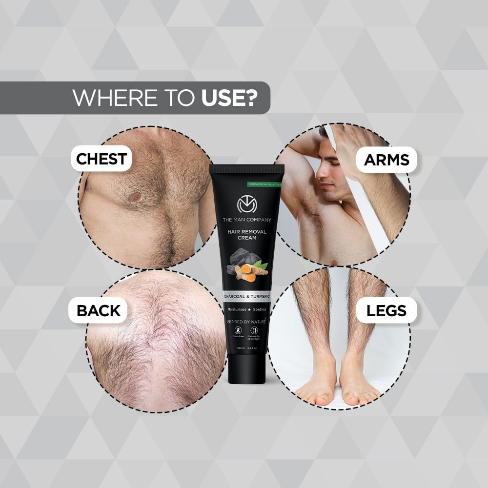 The Man Company Men's Hair Removal Cream (Charcoal & Turmeric) : 100 ml