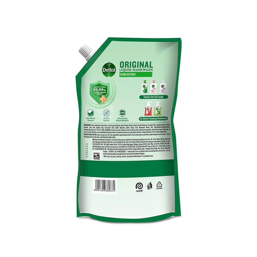 Dettol Original Hand Wash Refill 675 ml - Pack of 2 : 2 x 675 ml