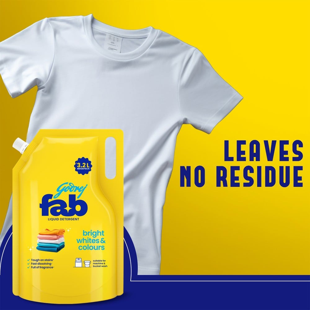 Godrej Fab Liquid Detergent - Refill Pack : 3.2 ltr