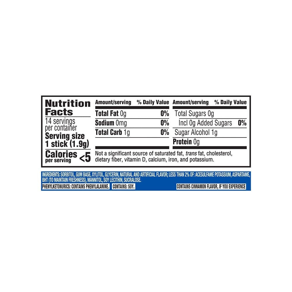 Trident Original Flavour Gum : 1 pack (14 sticks)
