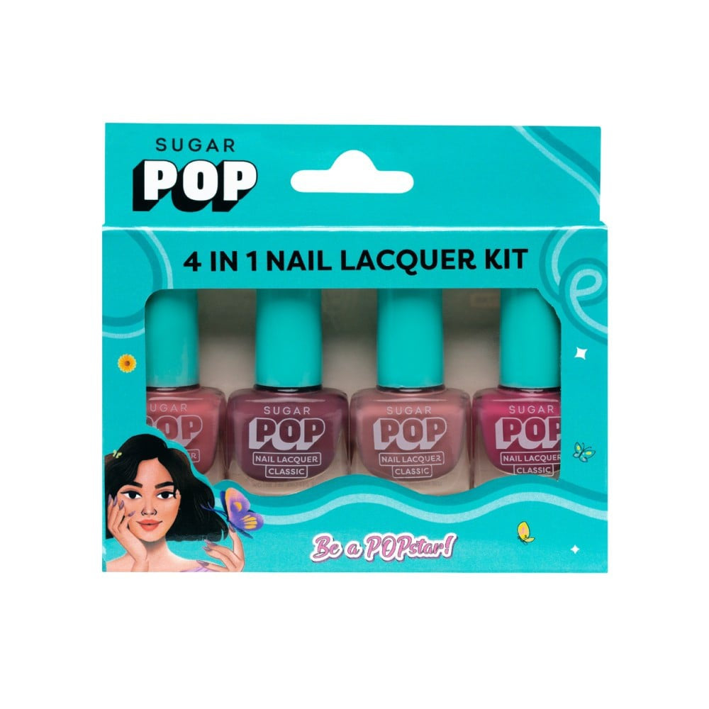 SUGAR POP 4-in-1 Nail Paint Kit (01 Nude Nectar) : 1 set (4 pieces)