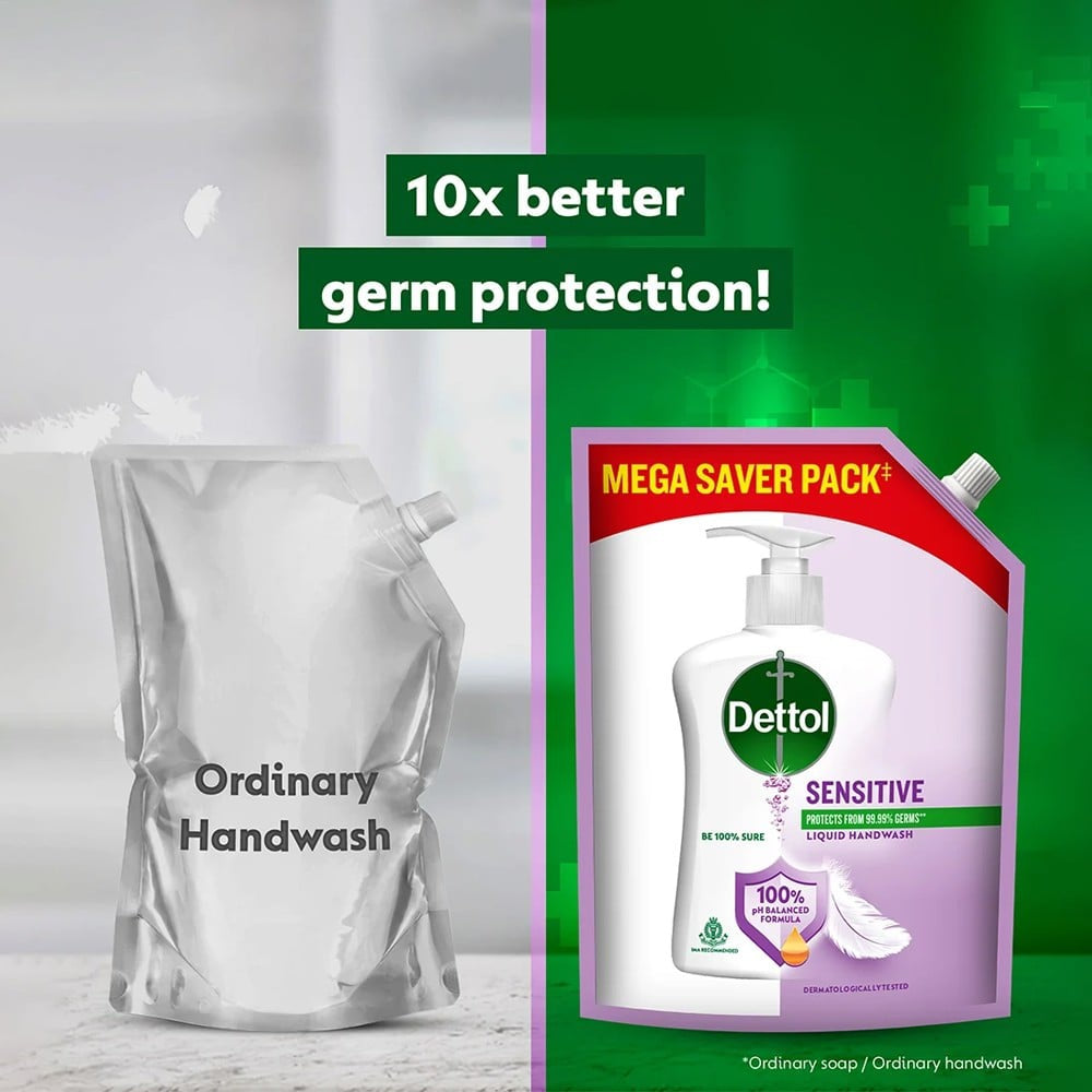 Dettol Sensitive Liquid Hand Wash Refill Pouch : 1350 ml
