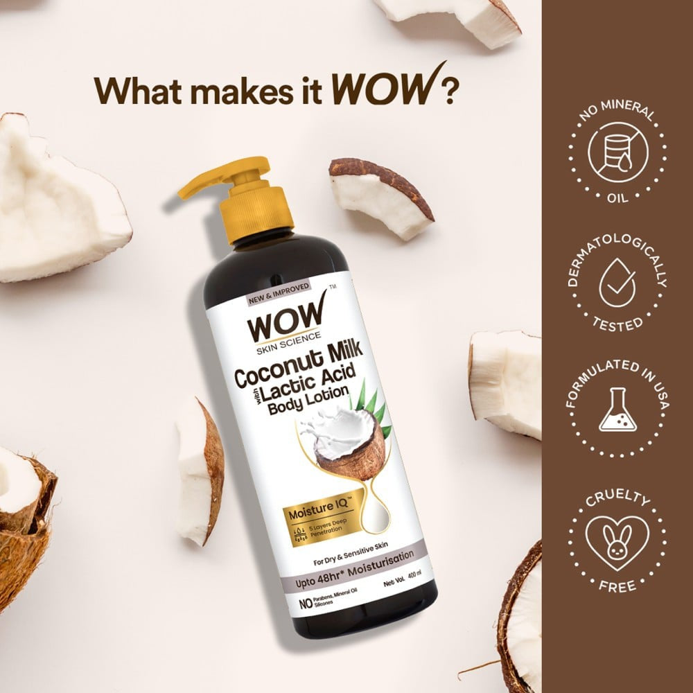 Wow Skin Science Coconut Milk with Lactic Acid Body Lotion : 400 ml