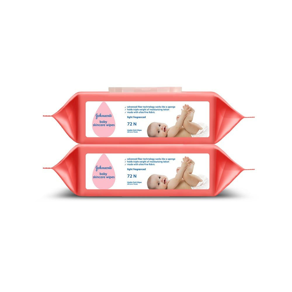 Johnson's Skincare Baby Wipes - Pack of 2 : 2 packs (2 x 72 wipes)
