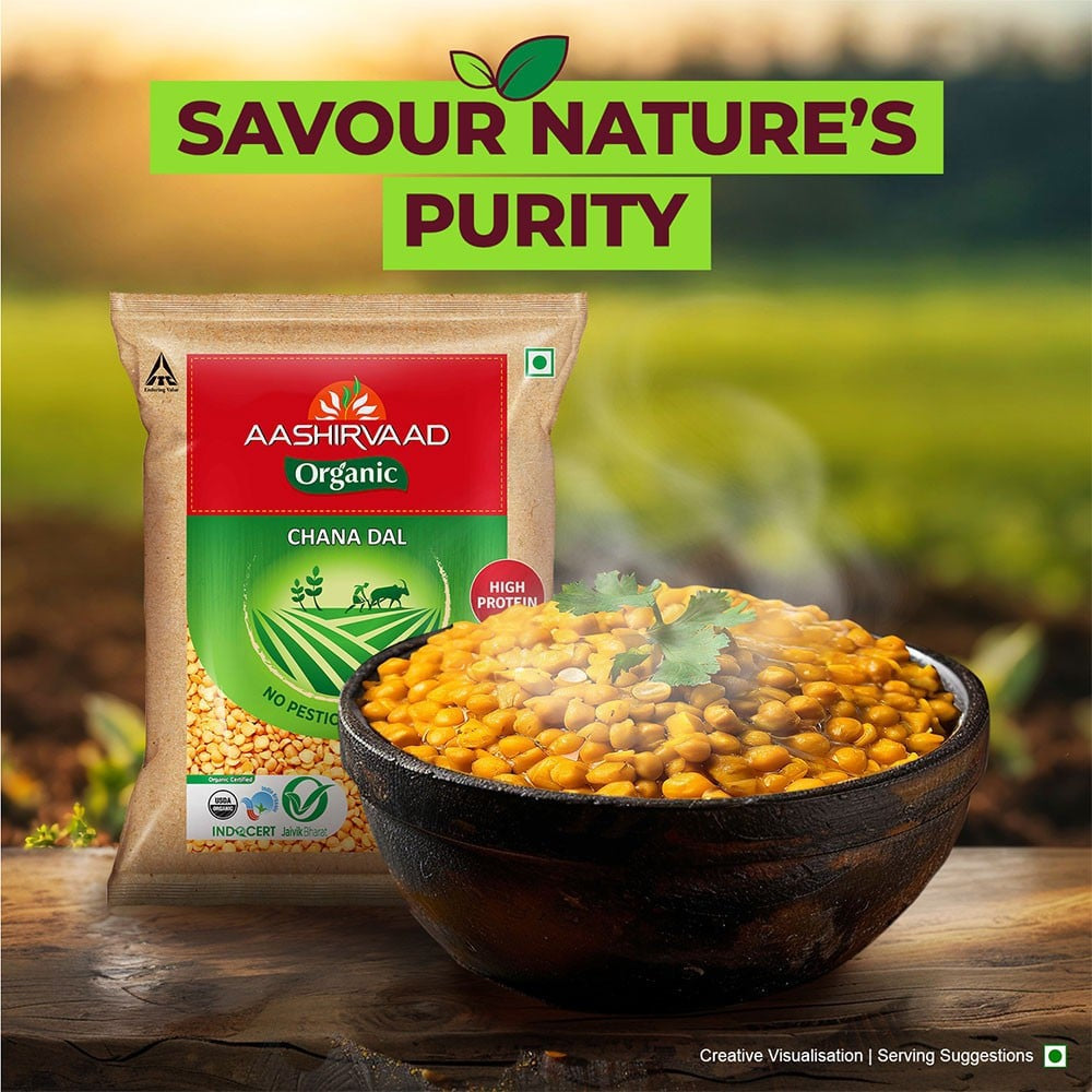Aashirvaad 100% Organic Chana Dal : 500 g