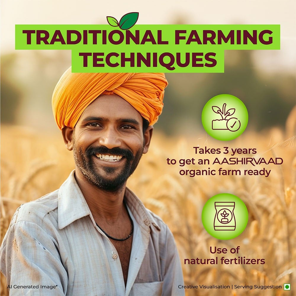 Aashirvaad 100% Organic Arhar Dal /Tur Packet : 500 g