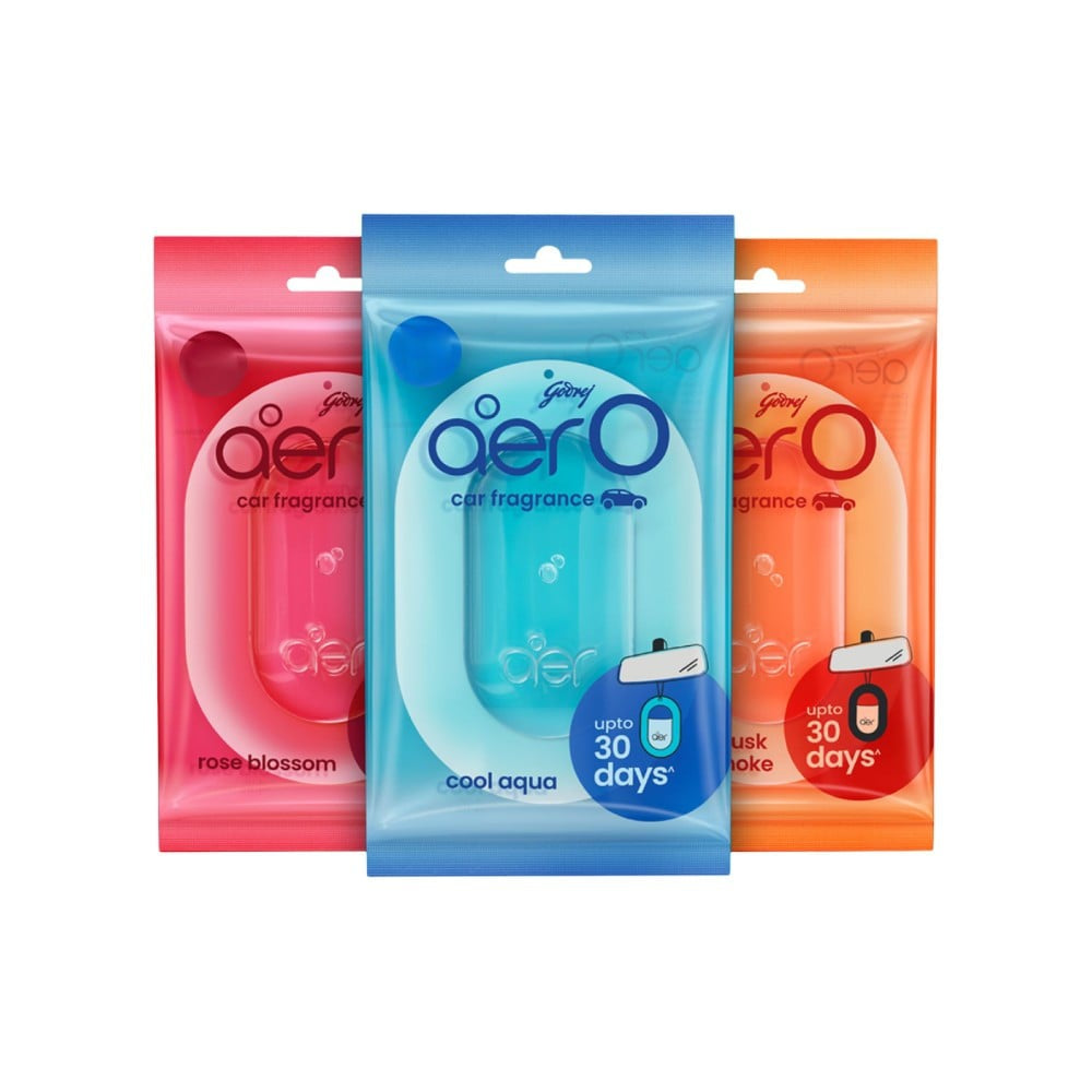 Godrej Aer O - Hanging Car Freshener (Assorted Fragrance) : 22.5 g (7.5 g x 3 )