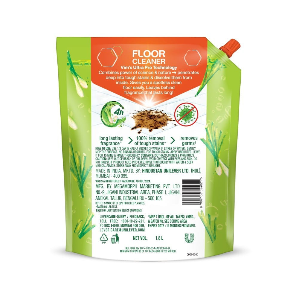 Vim Ultra Pro Lemongrass Floor Cleaner : 1.8 ltr