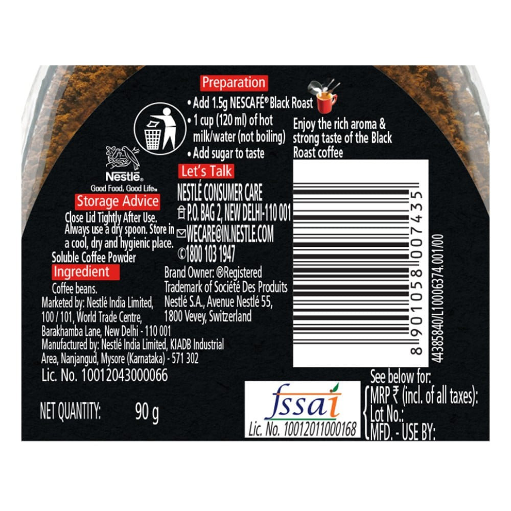 Nescafe Classic Black Roast Coffee (Rich & Strong) : 90 g