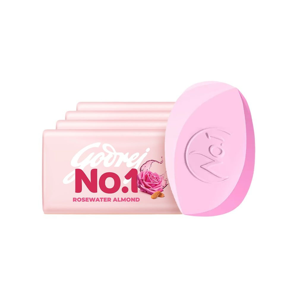 Godrej No.1 Rosewater & Almonds Soap 4x100 g