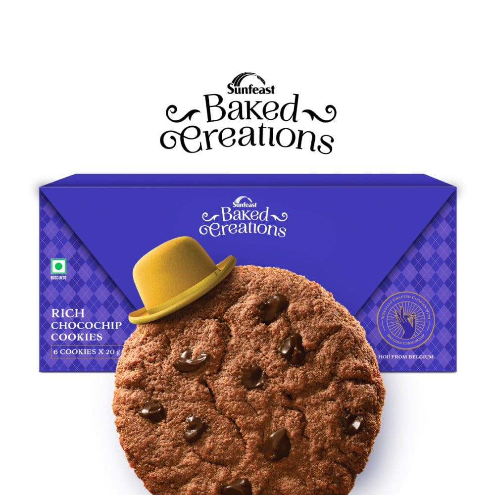 Sunfeast Baked Creations Rich Choco Chip Cookies : 6 x 20 g
