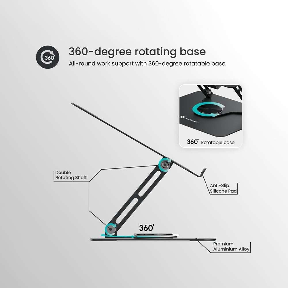 Portronics My Buddy K9 Laptop Stand (Black) : 1 unit