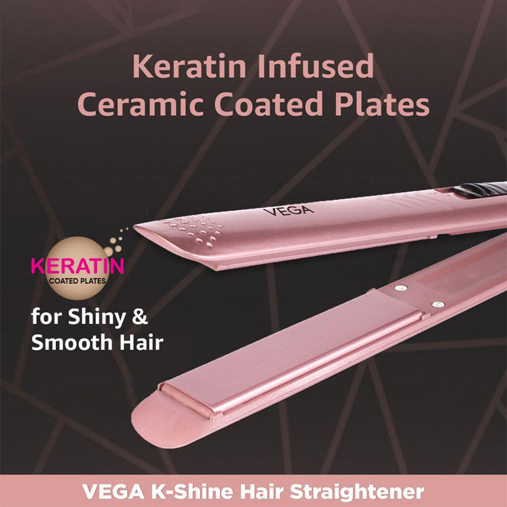 Vega K-Shine Hair Straightener, VHSH-28 (Rose Gold, 20W) : 1 unit