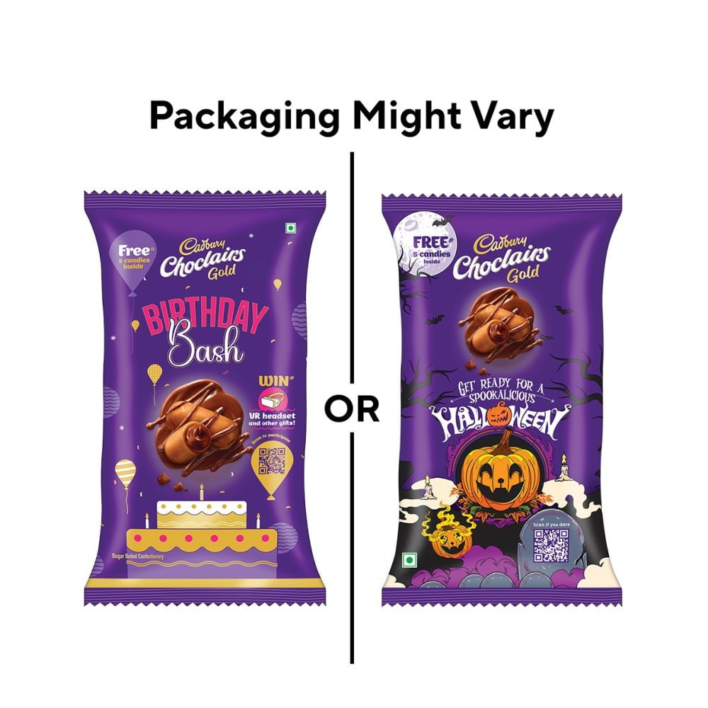 Cadbury Choclairs Gold Candy - Pack of 2 : 2 x 546 g (105 x 5.2 g)