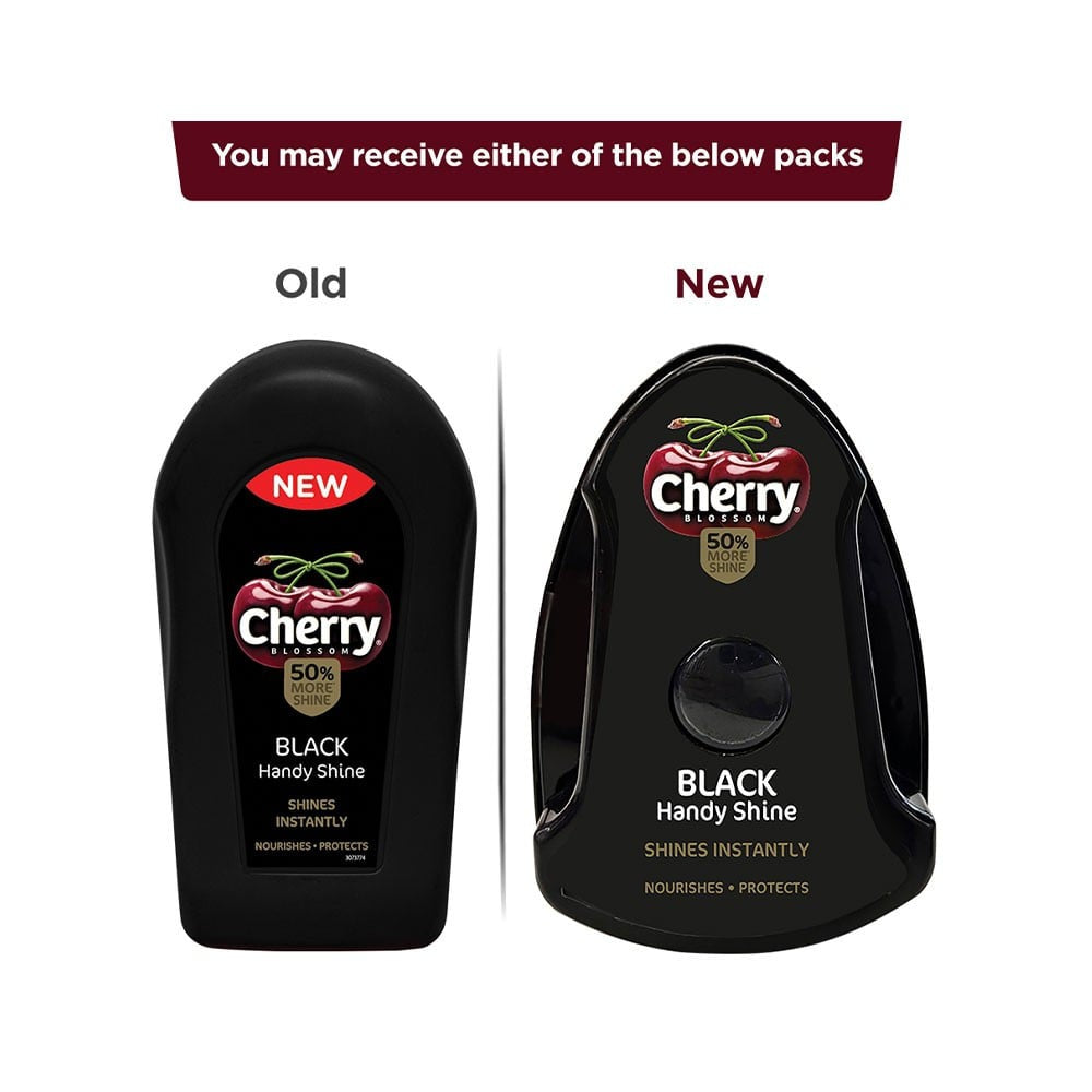 Cherry Blossom Black Liquid Shoe Polish + Black Handy Shoe Shiner + Black Wax Shoe Polish Combo : 75 ml + 1 unit + 40 g