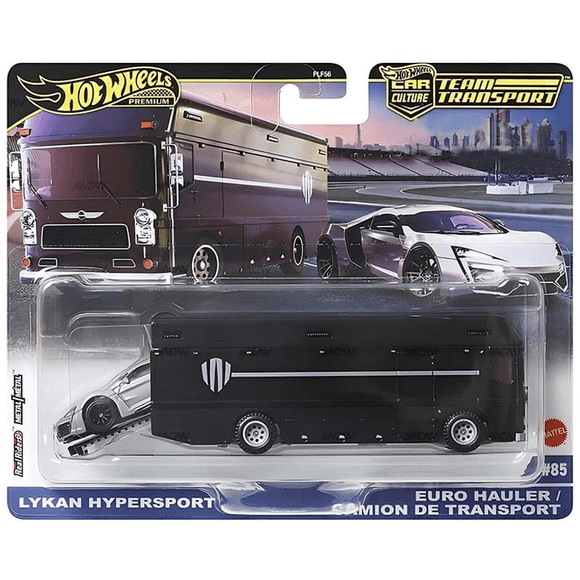 Lykan Hypersport – Euro Hauler / Camion de Transport (Black) – Hot Wheels Premium by Mattel