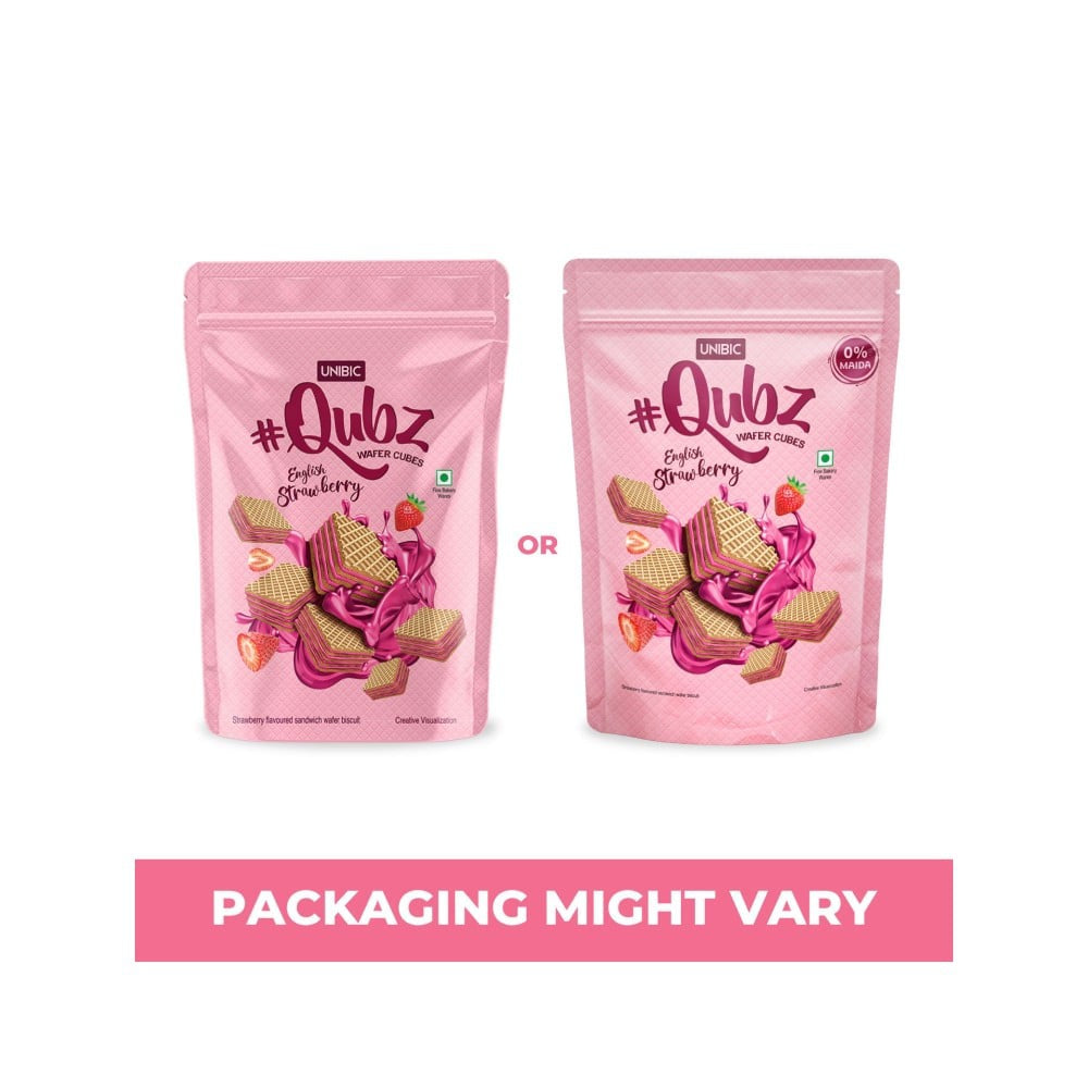 Unibic Qubz English Strawberry Wafer Cube : 150 g