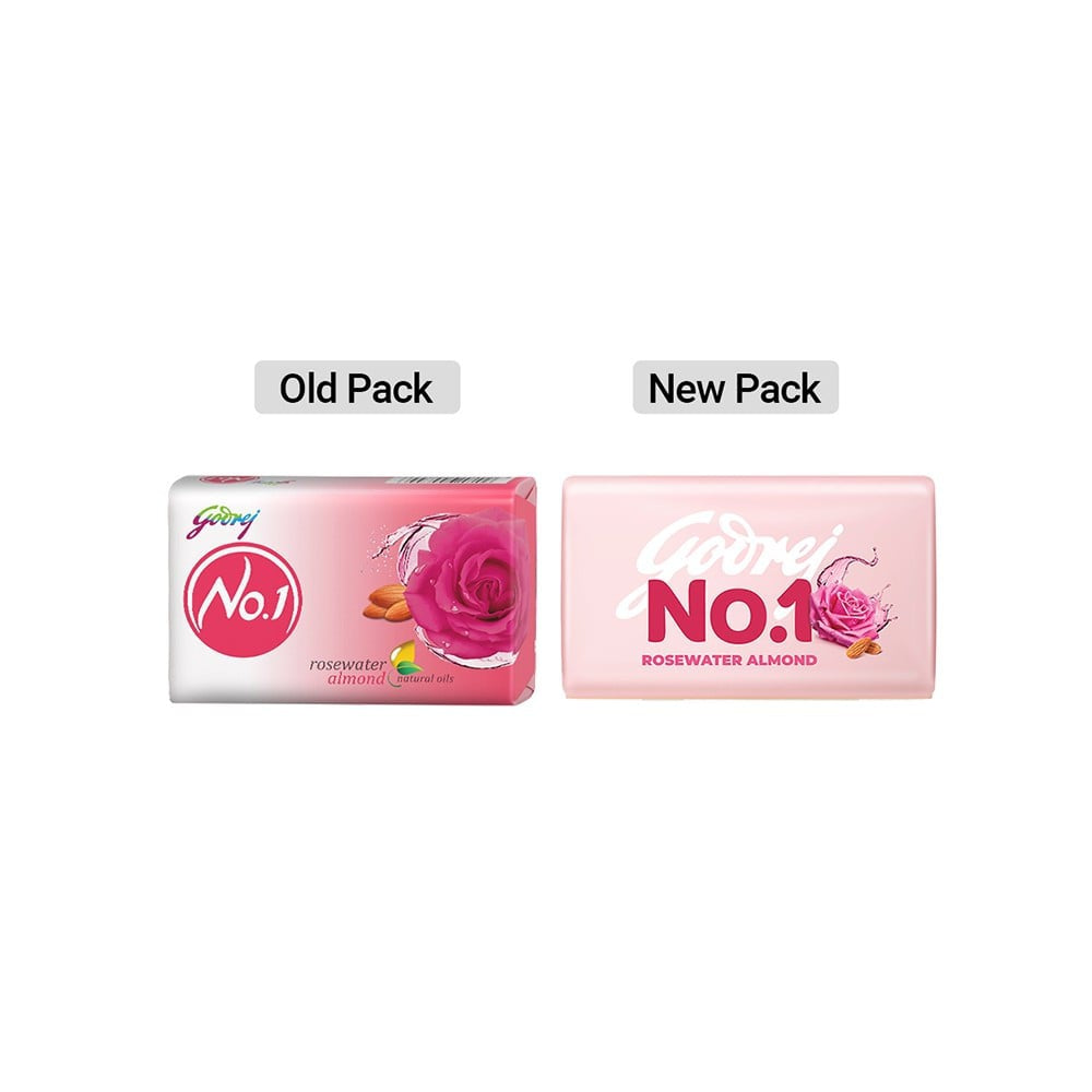 Godrej No.1 Rosewater & Almonds Soap 4x100 g