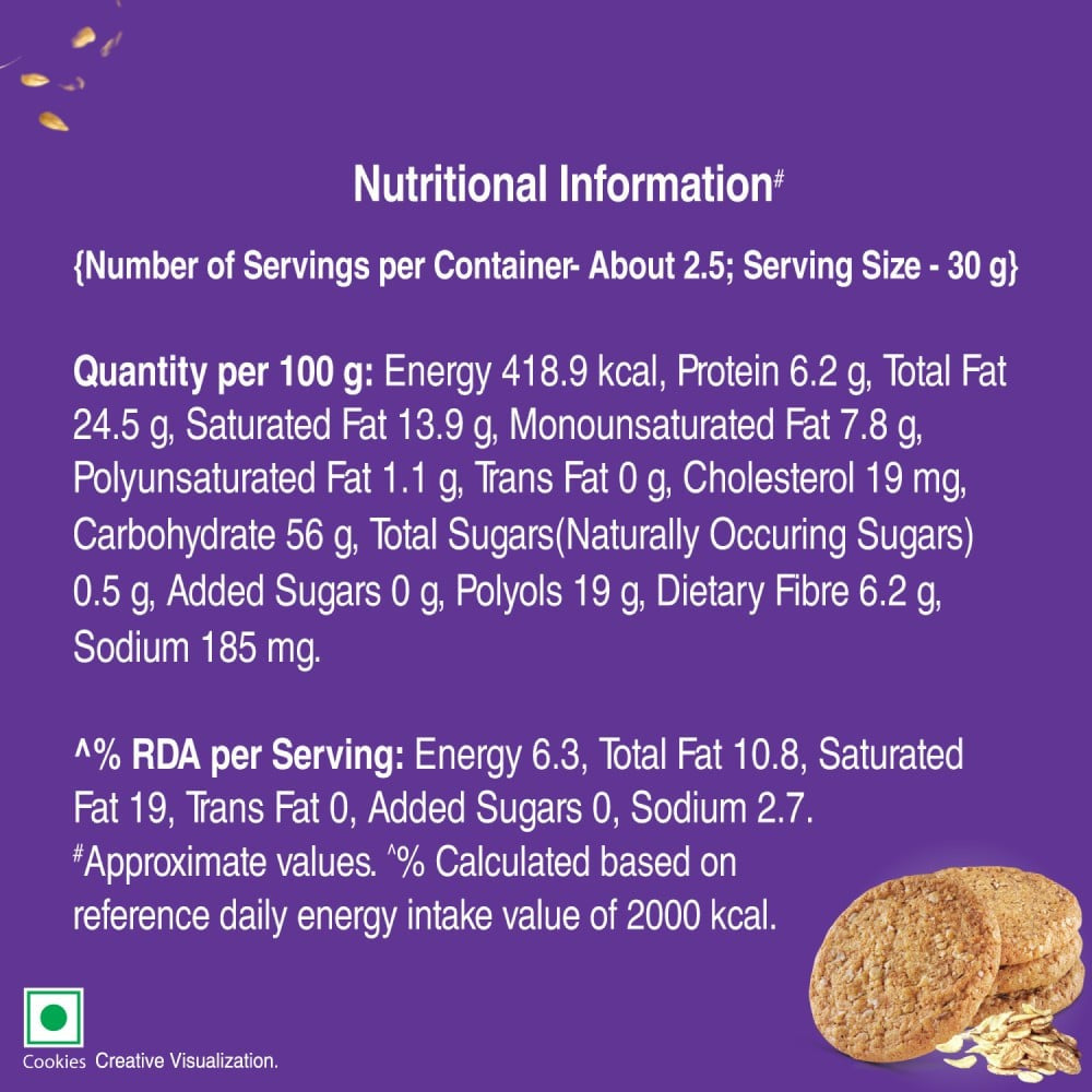 Unibic Sugar Free Oatmeal Cookies : 75 g