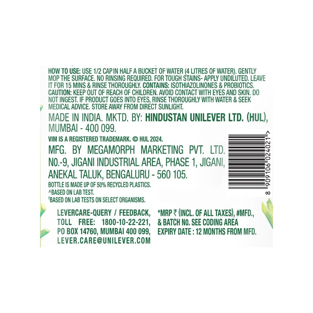 Vim Ultra Pro Lemongrass Floor Cleaner : 1.8 ltr