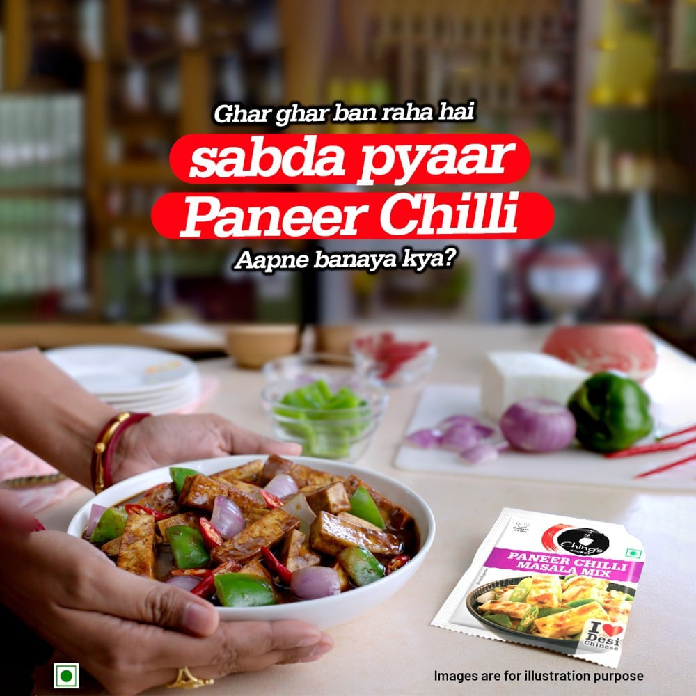 Ching's Secret Paneer Chilli Masala Instant Mix - 5 Single Use Pouches : 5 x 20 g