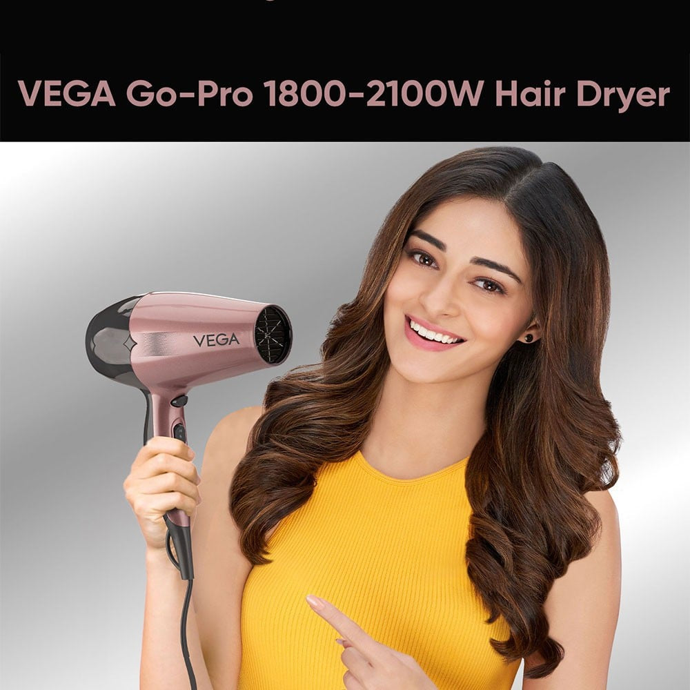 Vega Go Pro Professional Hair Dryer (Rose Gold, 2100 W, VHDH-25) : 1 unit