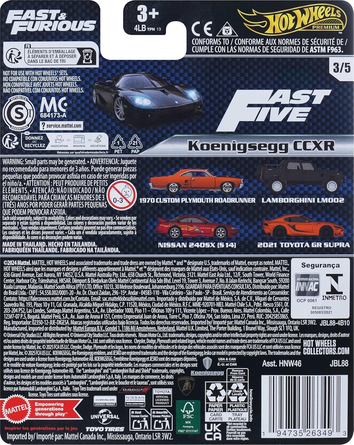 Koenigsegg CCXR (Black) – Hot Wheels 2025 by Mattel (Fast & Furious Premium)