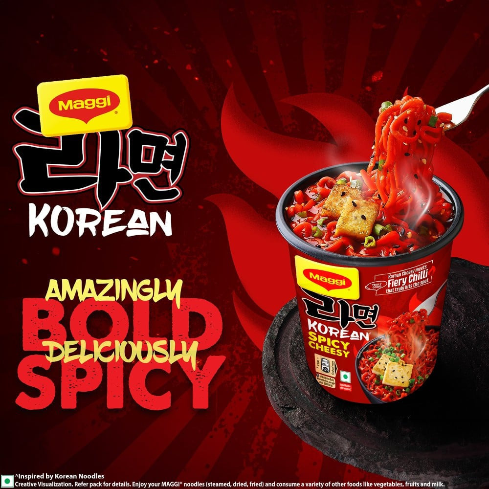 Maggi Korean Spicy Cheesy Cup Noodles : 71.5 g