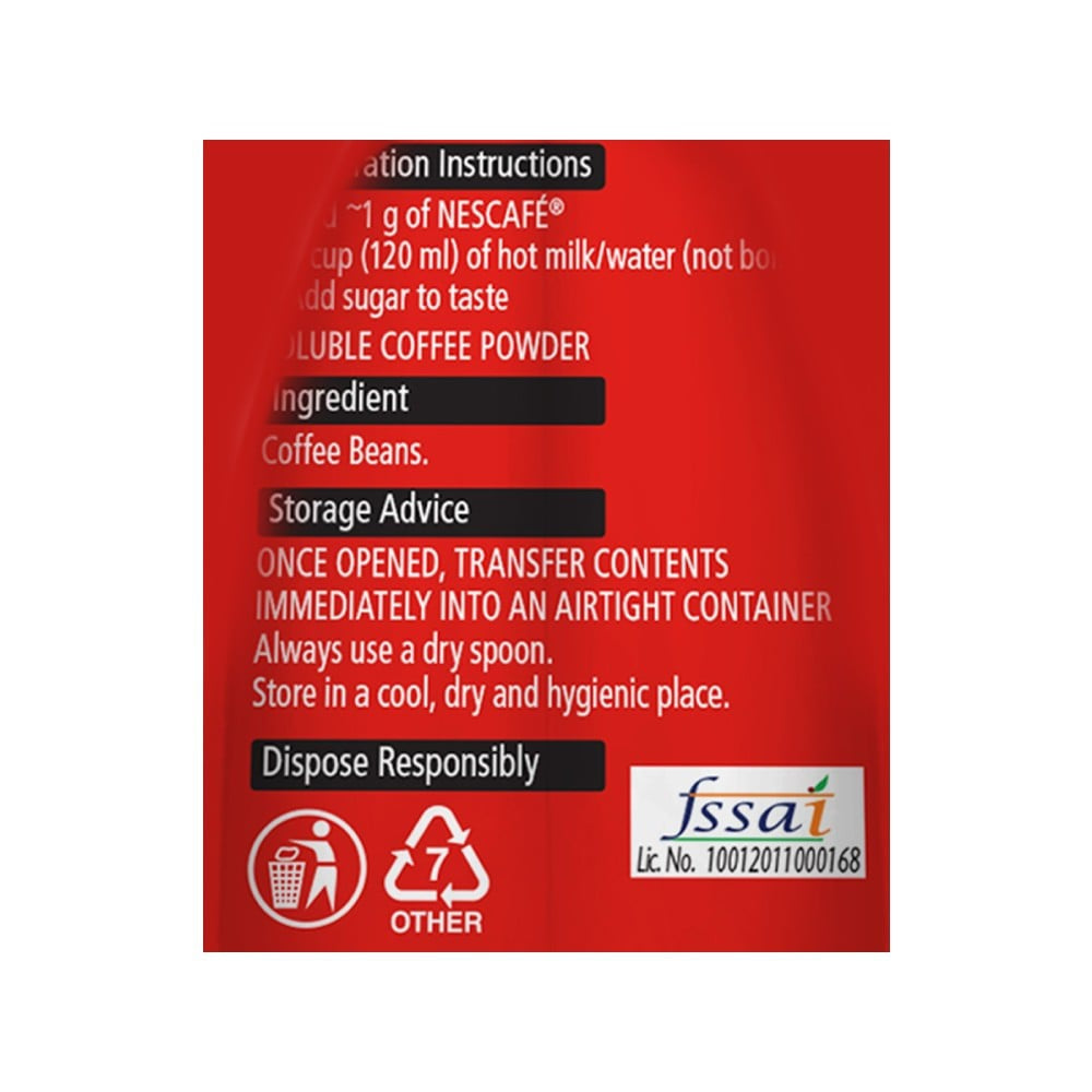 Nescafe Classic Instant Coffee Powder - 100% Pure Coffee : 200 g