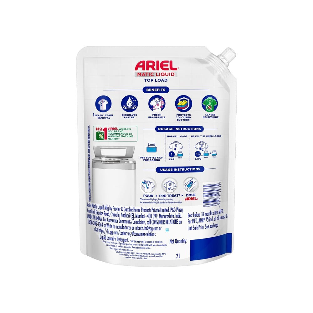 Ariel Top Load Liquid Detergent 2 ltr