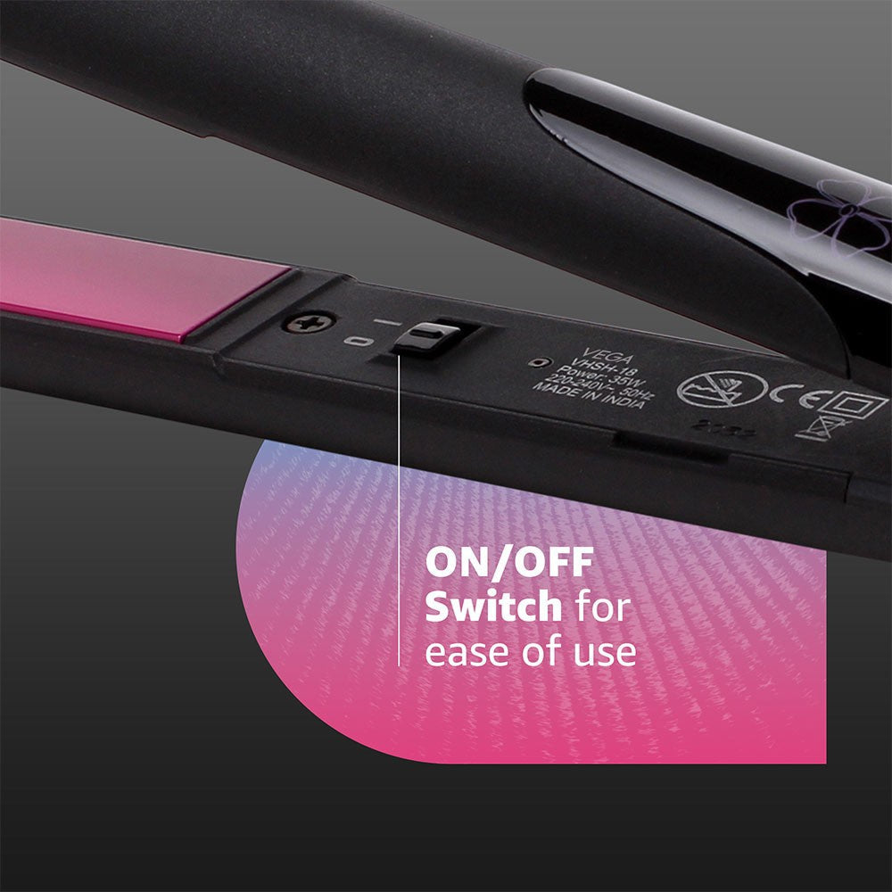 Vega Adore Hair Straightener, VHSH-18 (Black, 35W) : 1 unit