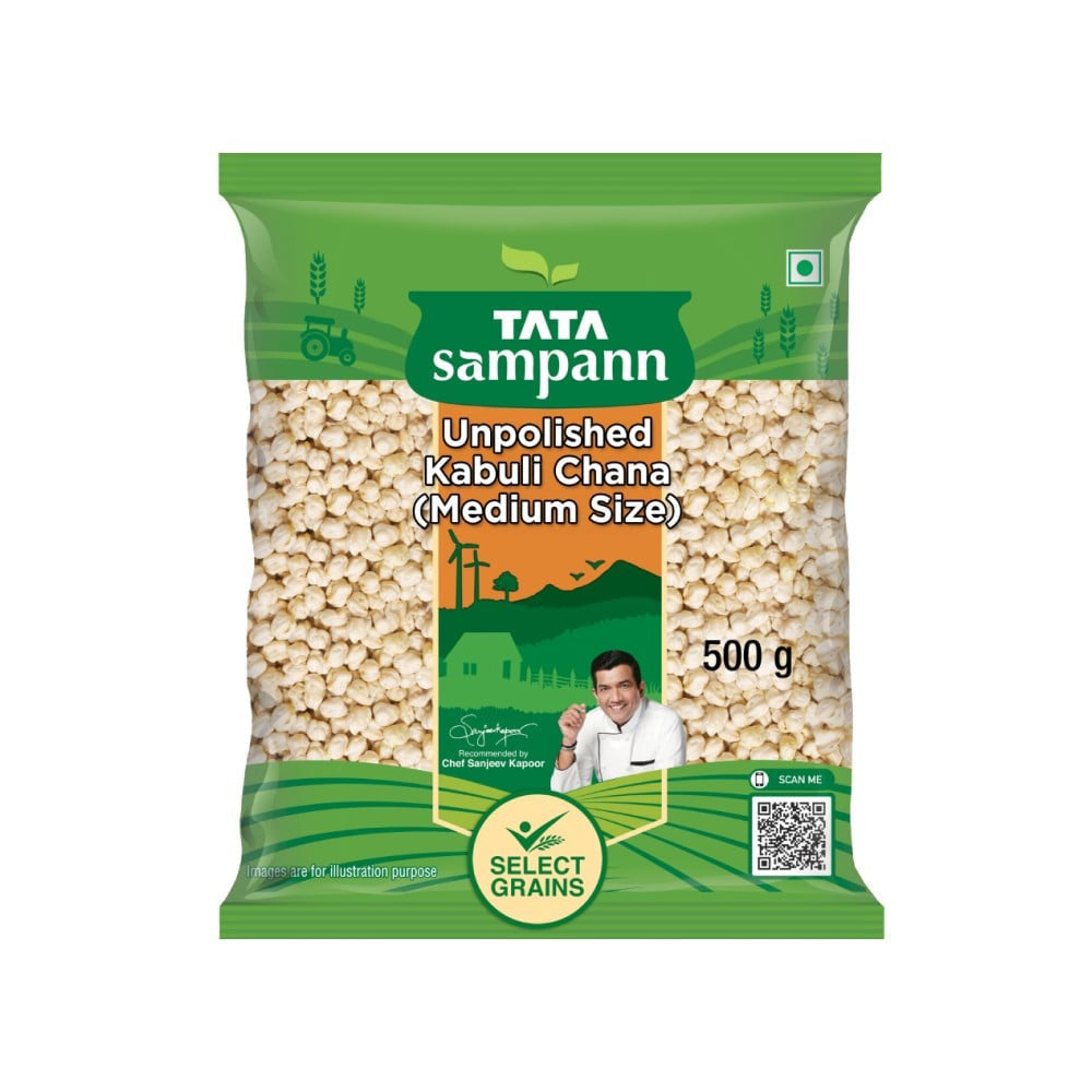 Tata Sampann Unpolished Kabuli Chana (Medium Size) : 500 g