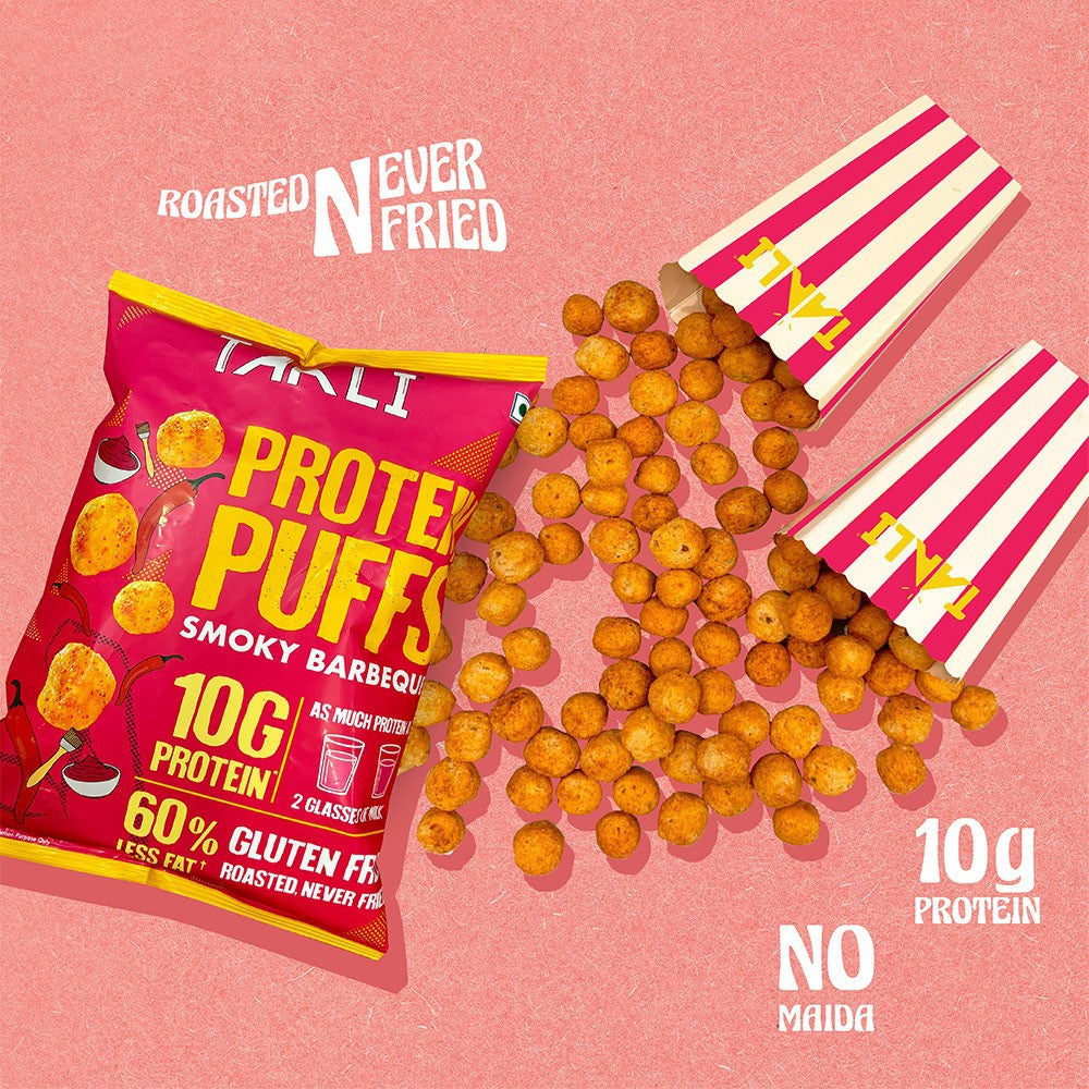 Taali Smoky Barbeque Protein Puffs : 60 g