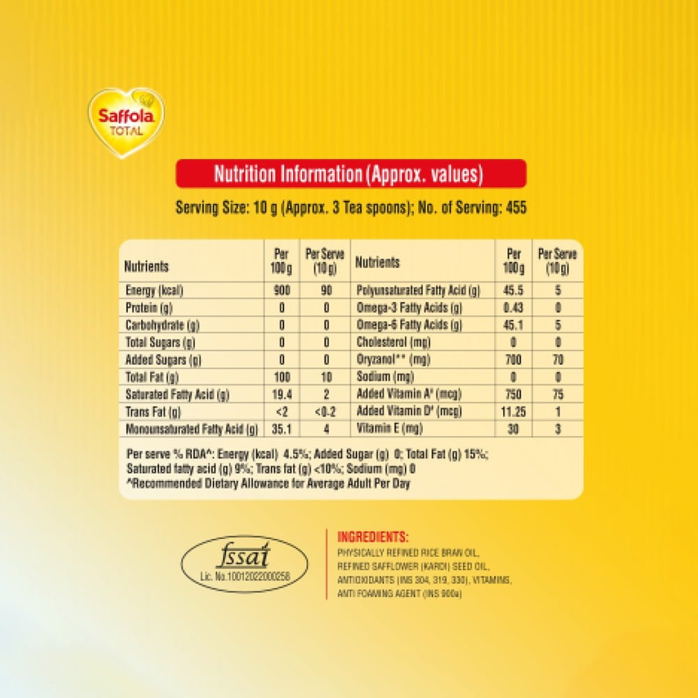 Saffola Total Pro Heart Conscious Edible Oil : 5 ltr