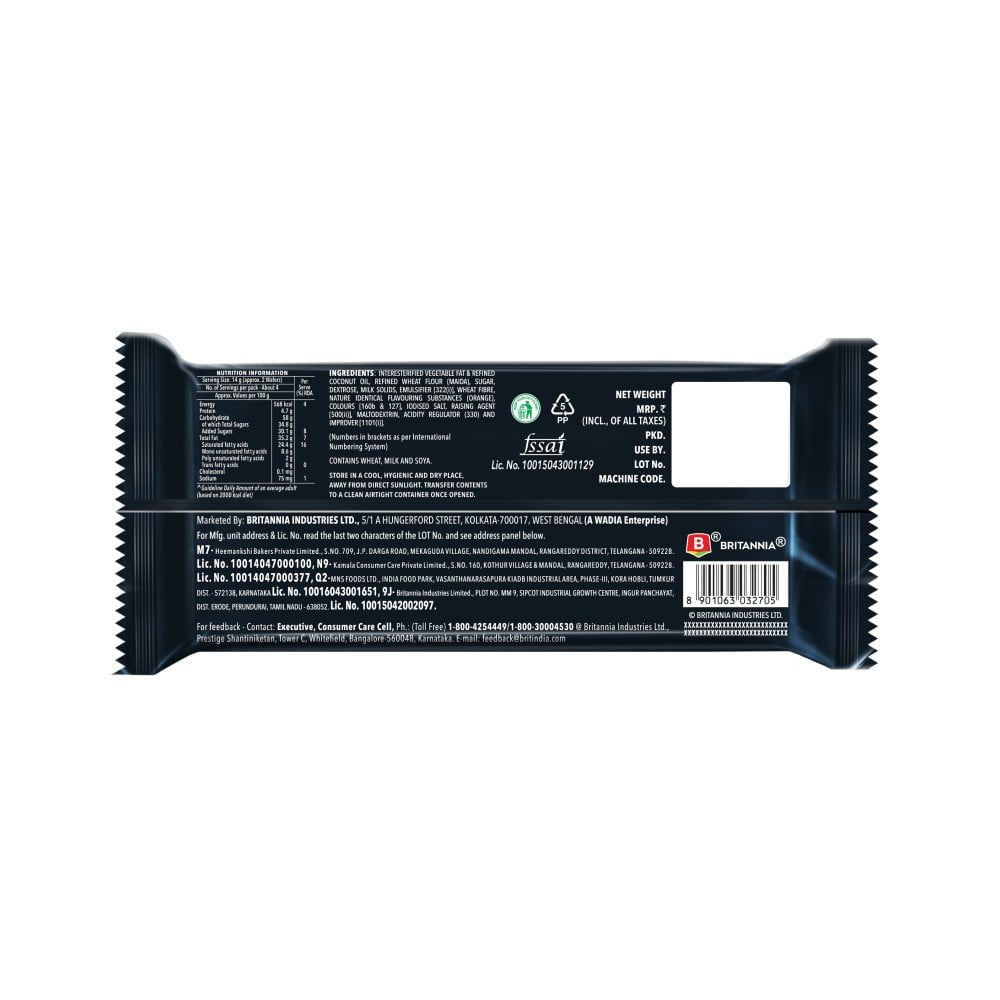 Britannia Treat Rich Creme Orange Flavoured Wafers : 55 g
