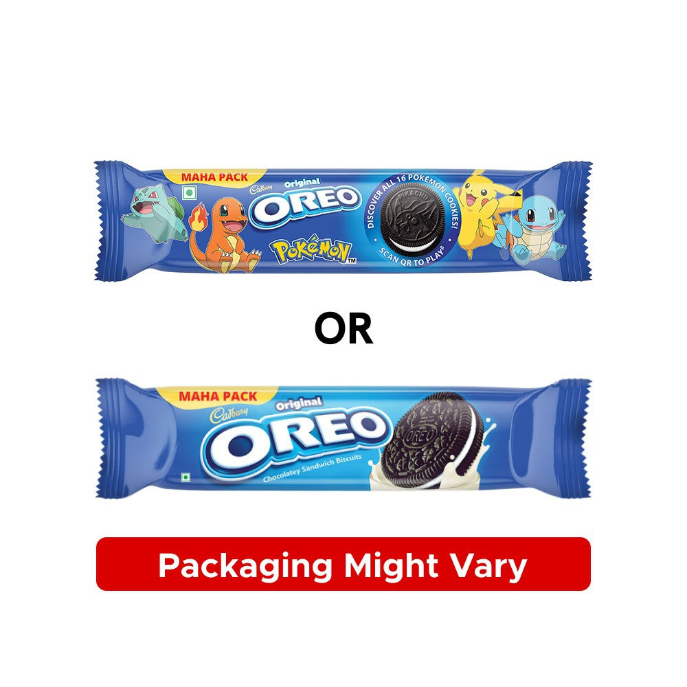 Cadbury Oreo Pokemon Original Vanilla Flavour Sandwich Cream Biscuits : 131.25 g