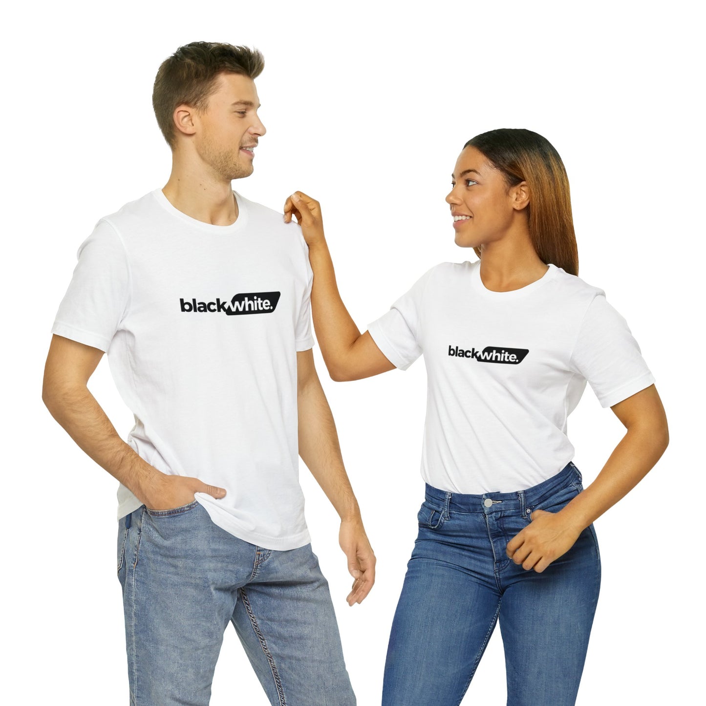 Black White: Printed T-shirt - White, Round Neck - Prithvi Enterprises