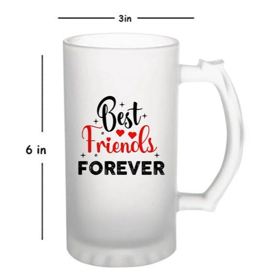 Best Friends Forever: Printed Frosted Beer Mug - 770 ml