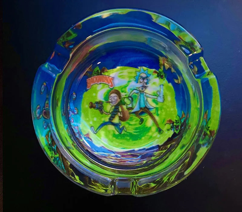 Backwoods Rick & Morty Glass Ash Tray