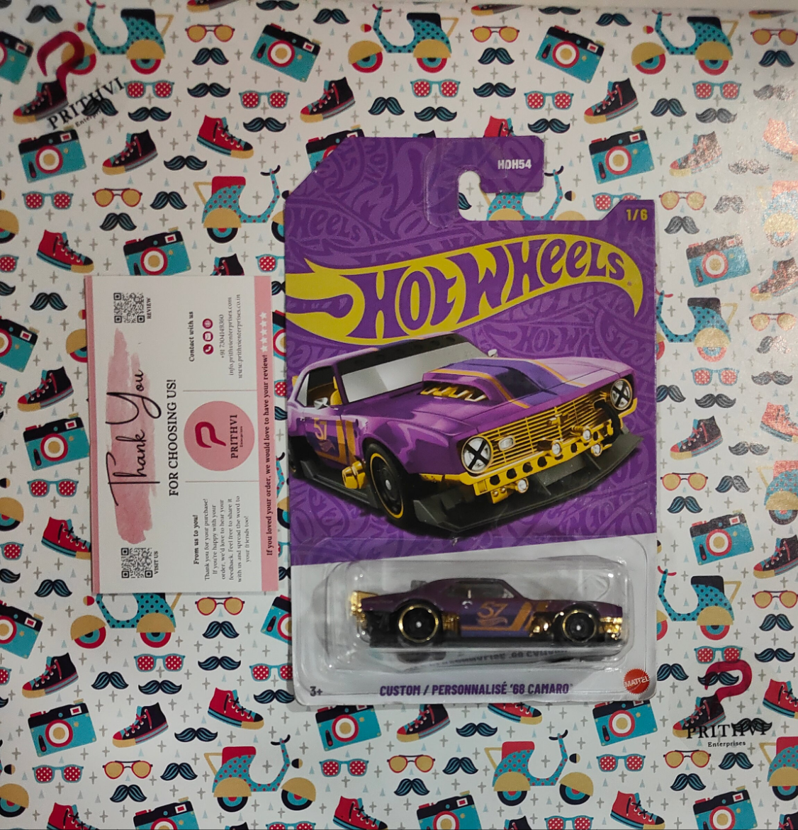 Custom ’68 Camaro (Pearl & Chrome) – Hot Wheels 57 Years Edition 2025 by Mattel